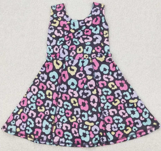 athletic leopard sleeveless girls Dress