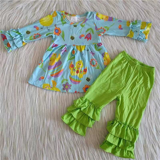 Fall outfits flowers girls set