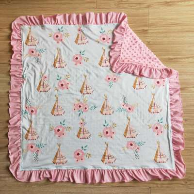 Pink baby blanket(US warehouse)