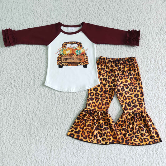 Leopard floral Bell Pants girls set