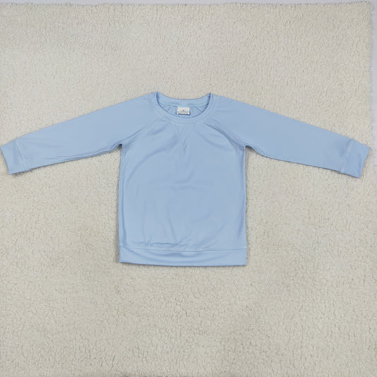 sky blue long sleeve yoga top