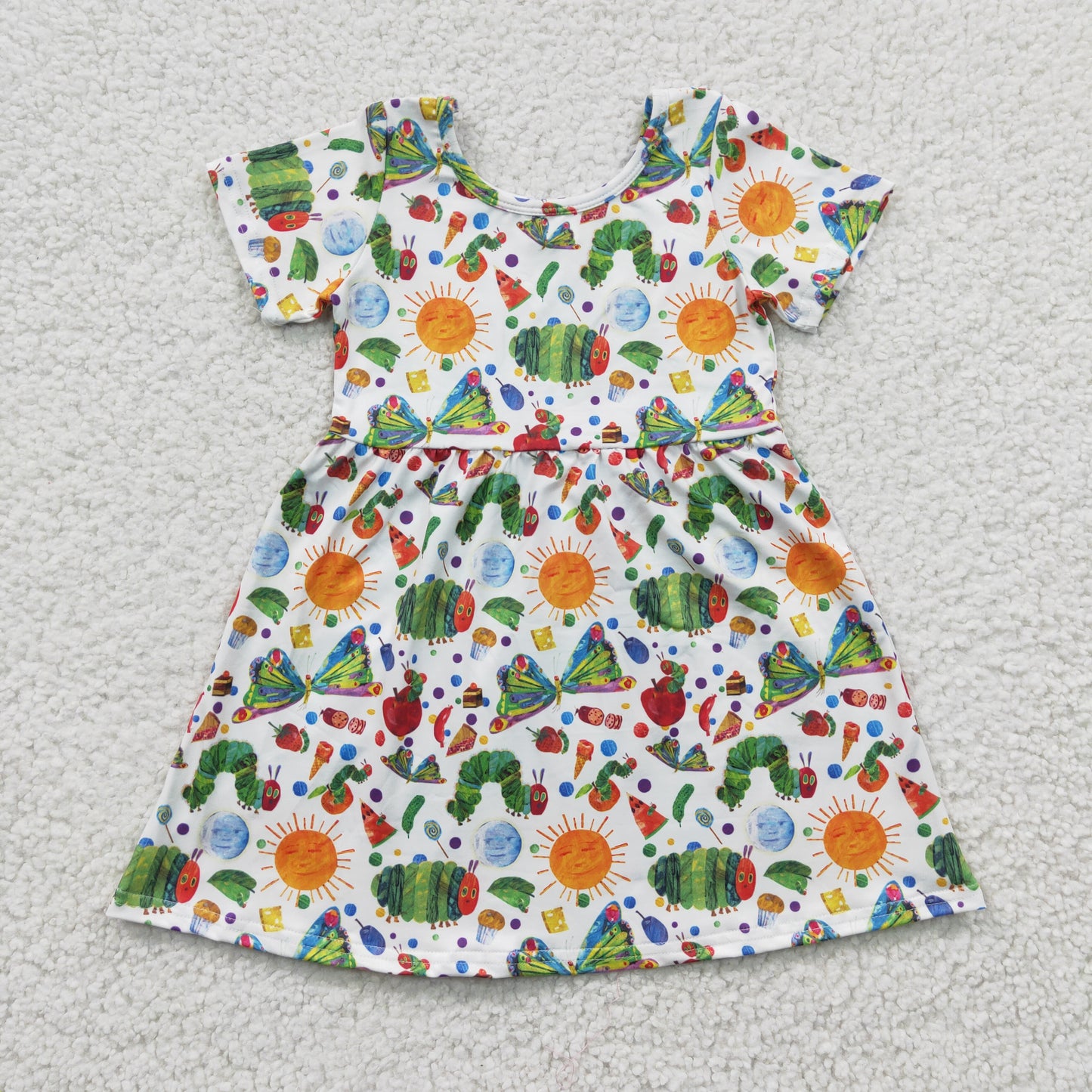green cartoon girls dressGSD0224