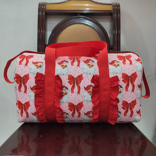 Red Christmas Santa floral travel bag BA0306
