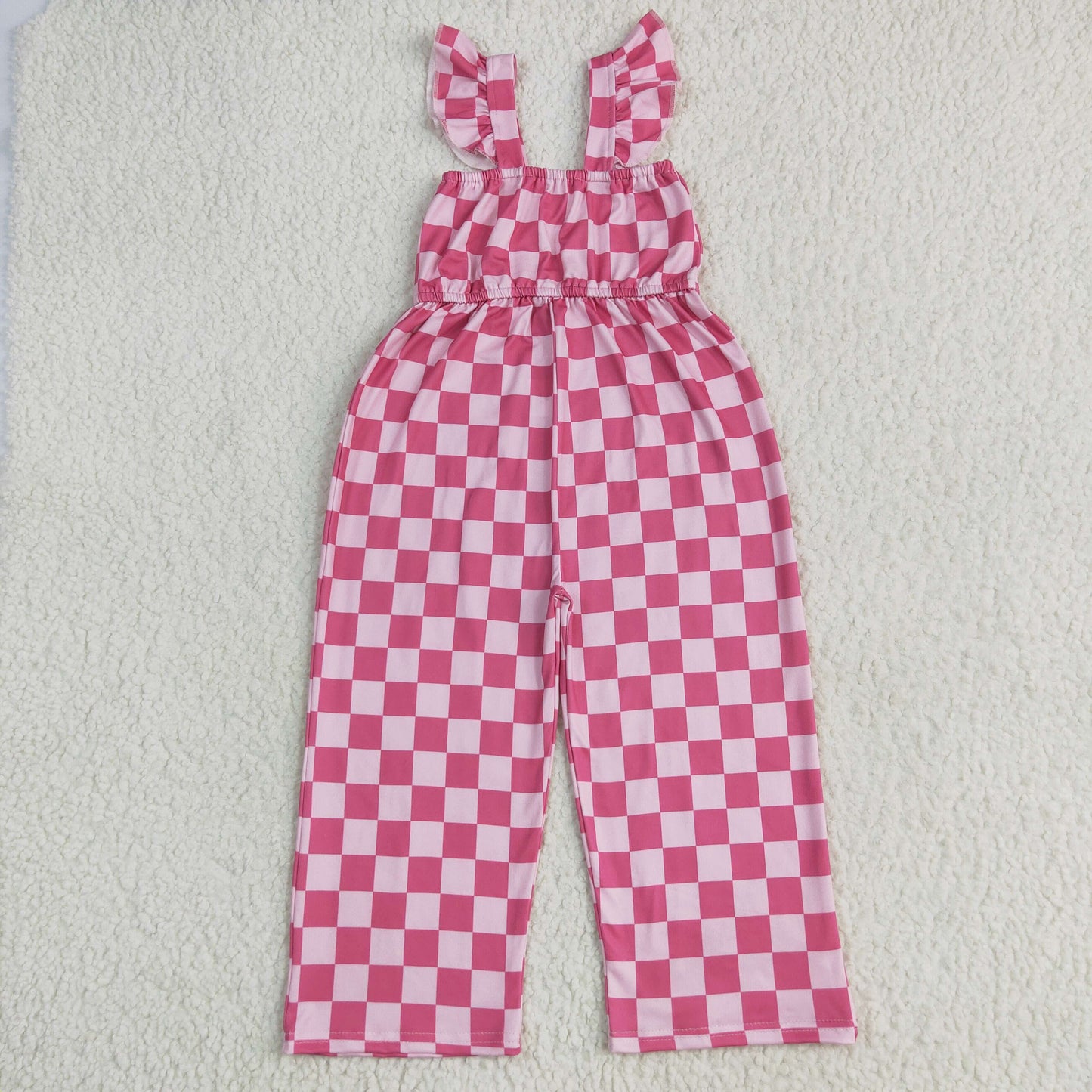 Pink plaid Girls Jumpsuit SR3050