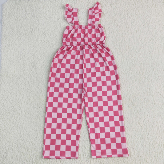 Pink plaid Girls Jumpsuit SR3050