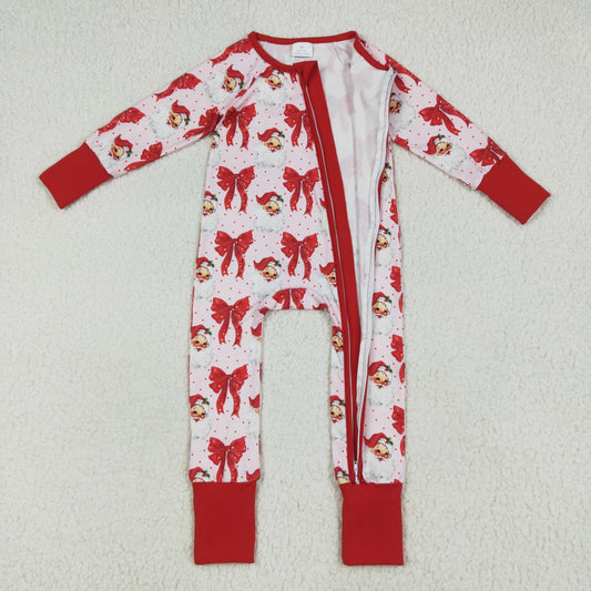 Red Bows Christmas Print Baby Romper LR2223