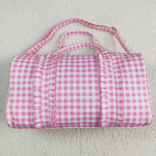 Pink plaid Lace Gym bag