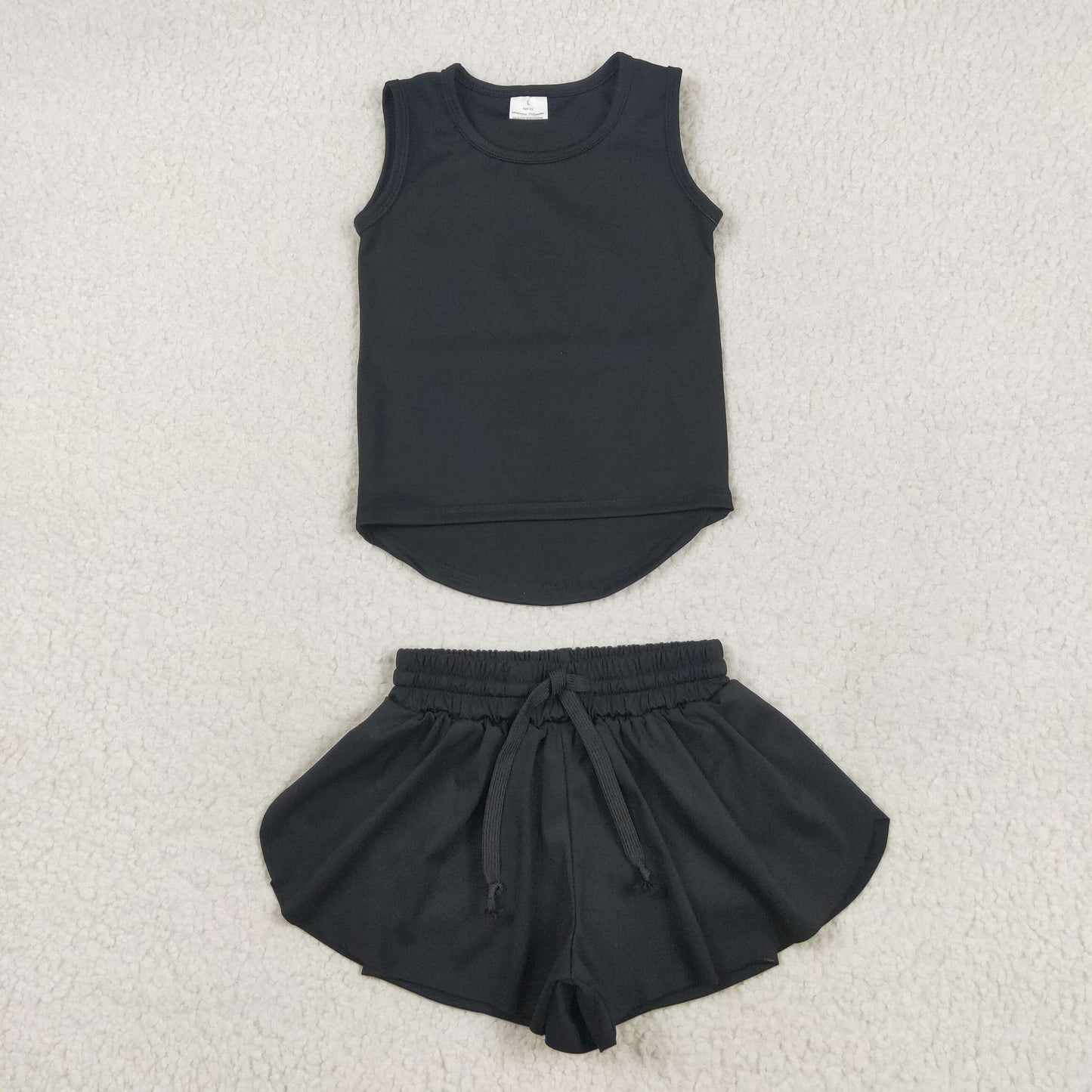 Black yoga girl Sleeveless set