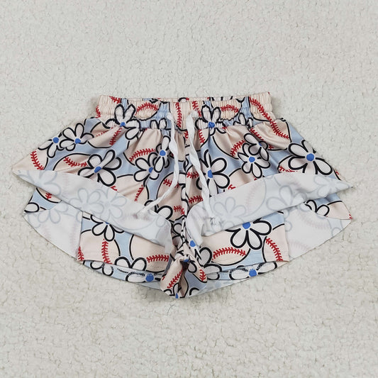 flowers baseball Kids blue Short