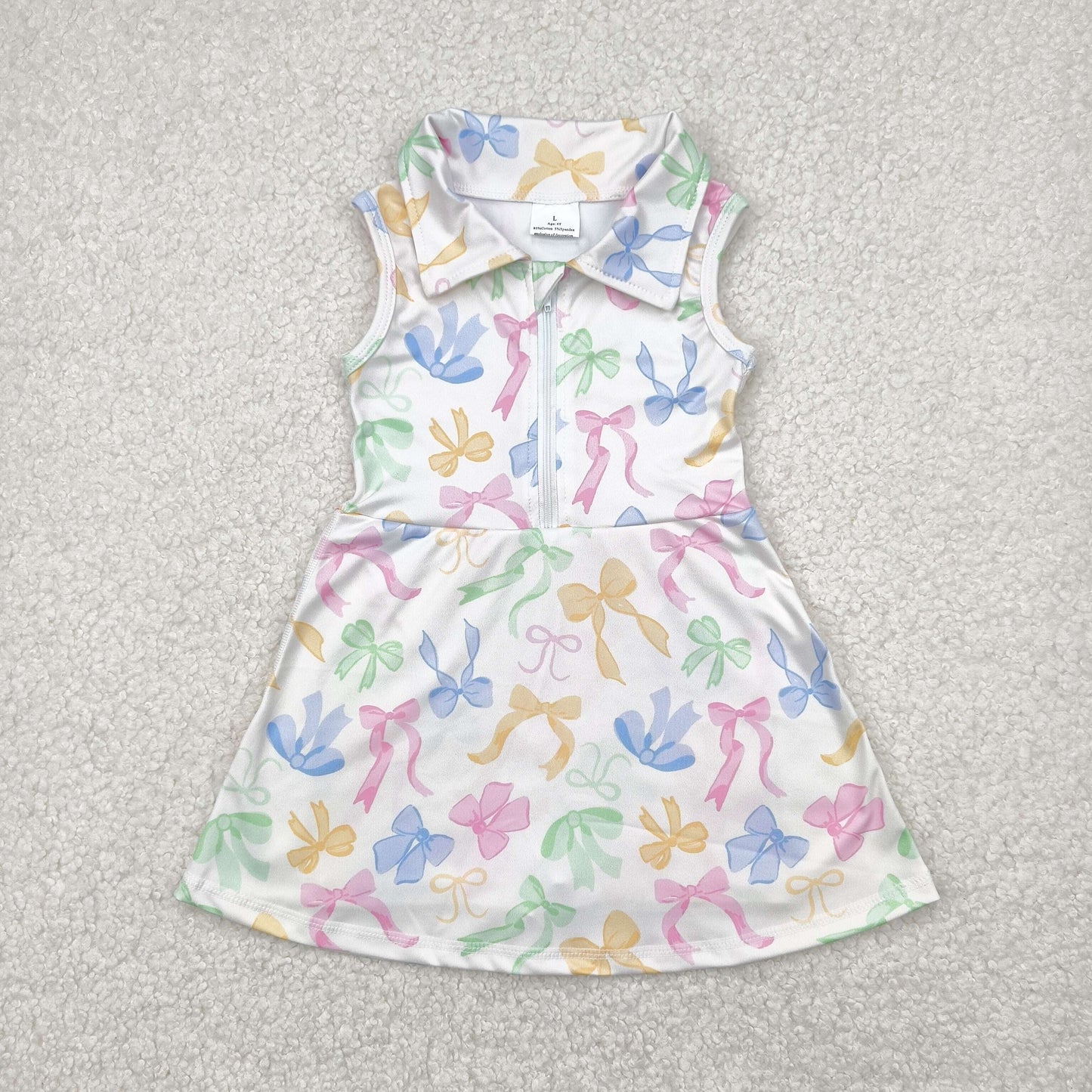 Colorful bows yoga sleeveless print girl set
