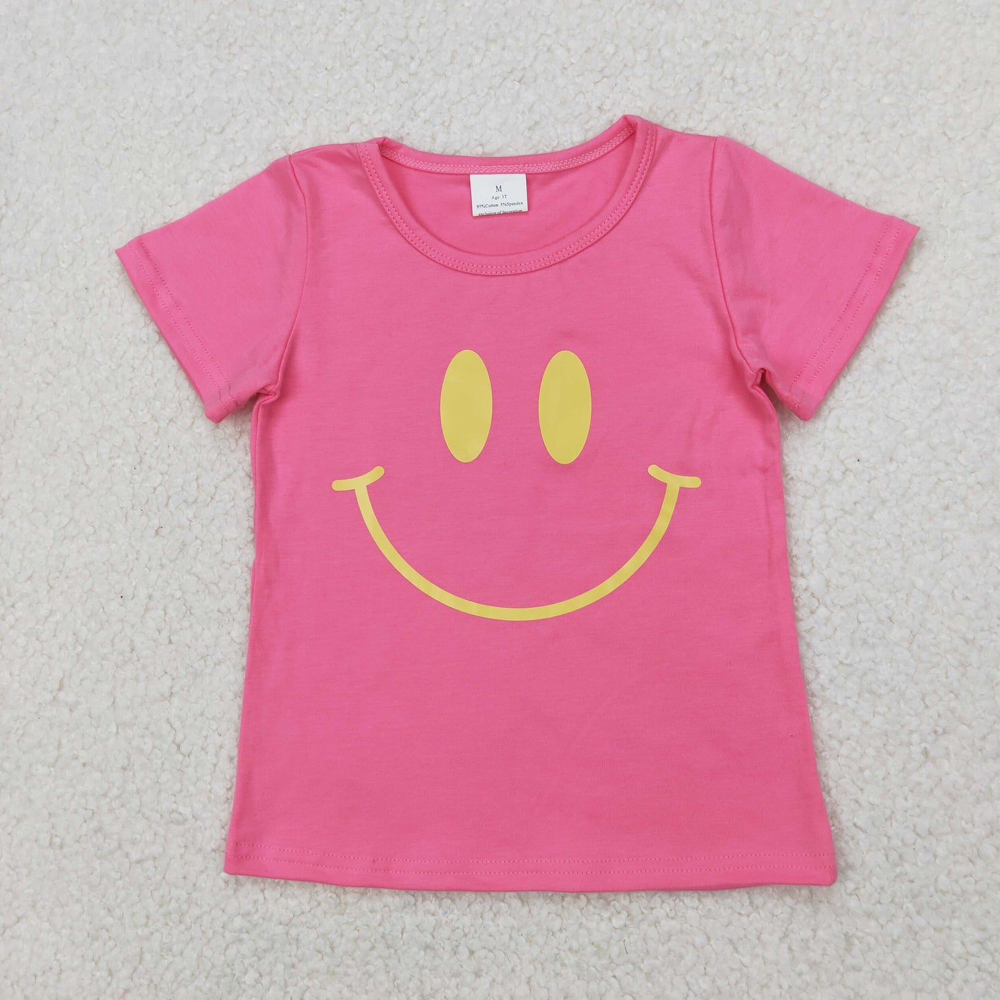 Hot Pink Vinyl smile Sleeve ShirtGT0959