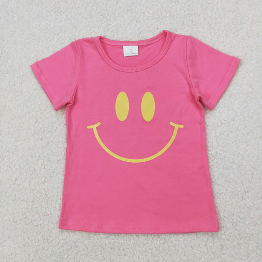 Hot Pink Vinyl smile Sleeve ShirtGT0959