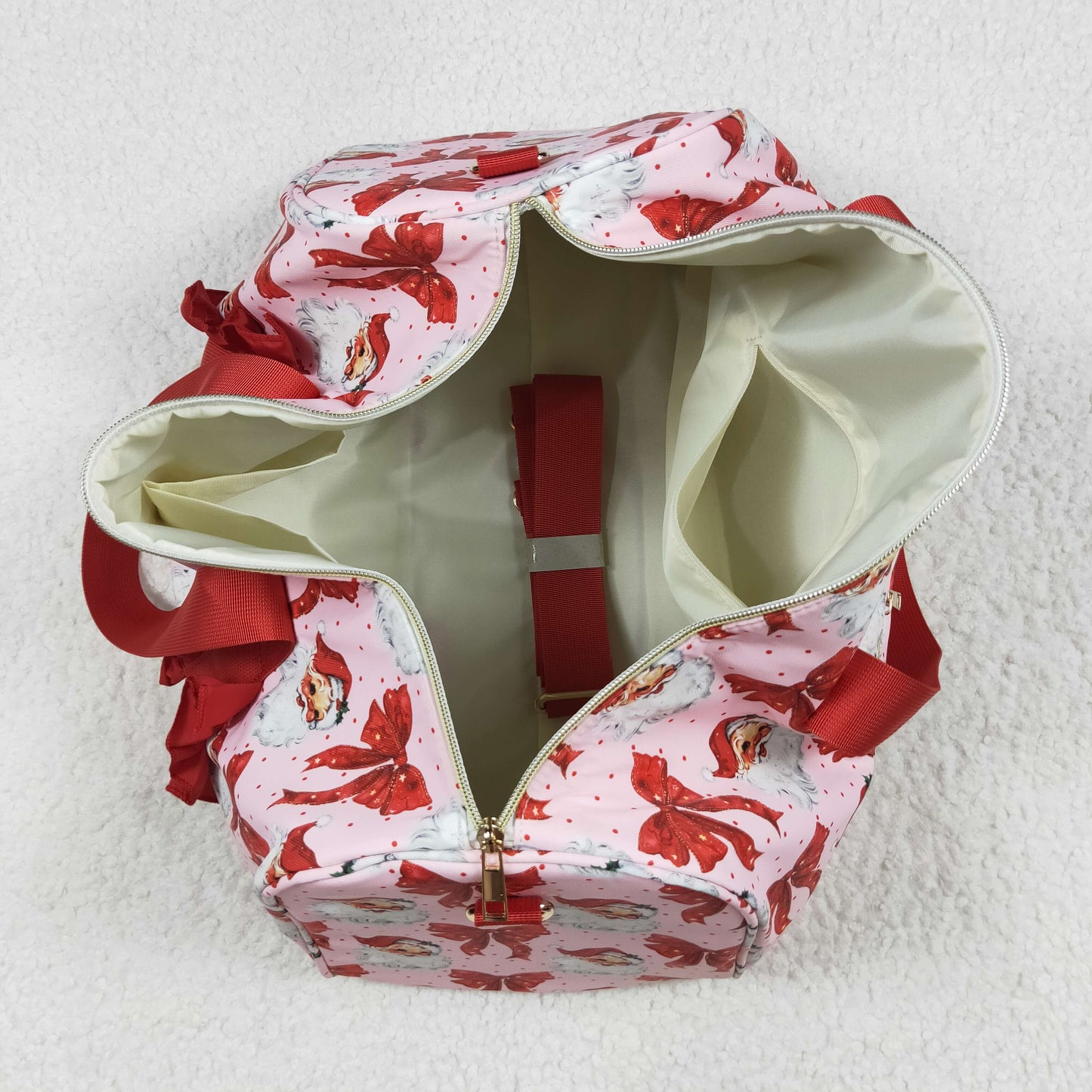 Red Christmas Santa floral travel bag BA0306