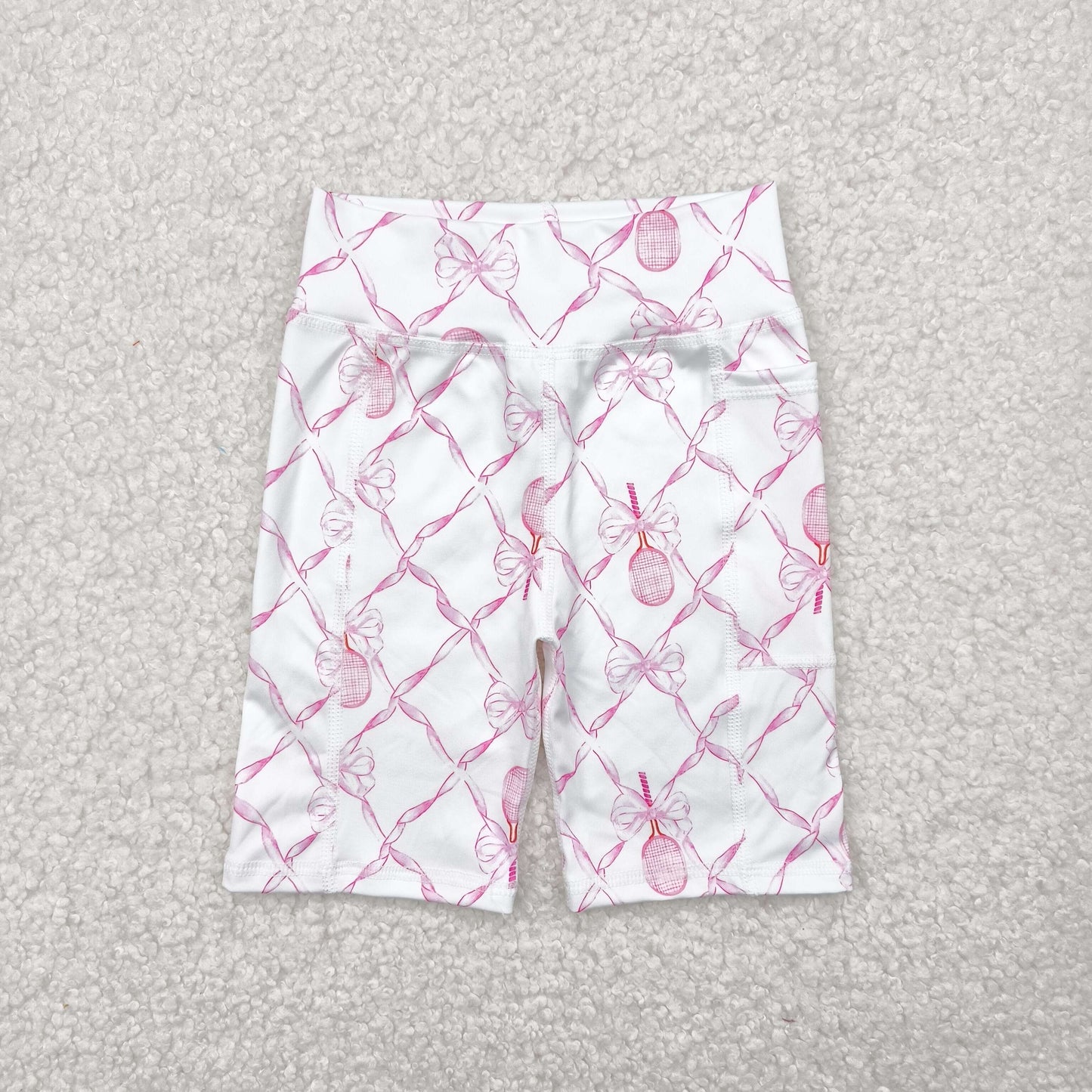 Pink bows yoga Kids bike Short