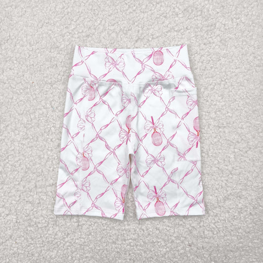 Pink bows yoga Kids bike Short