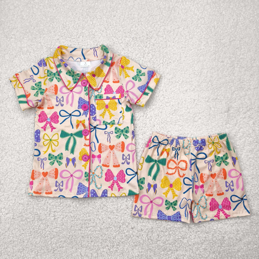 Colorful bows Button Pajamas