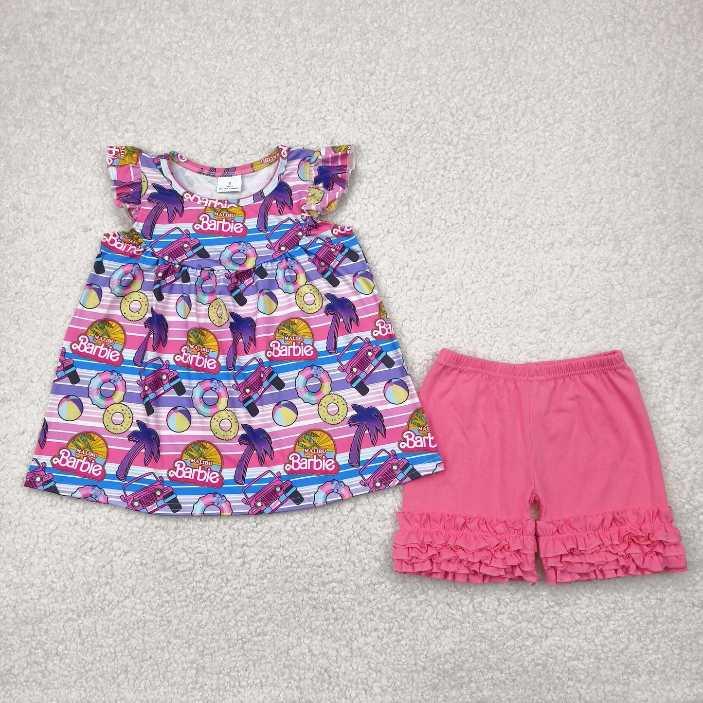 cartoon print Girls Suit Summer Set