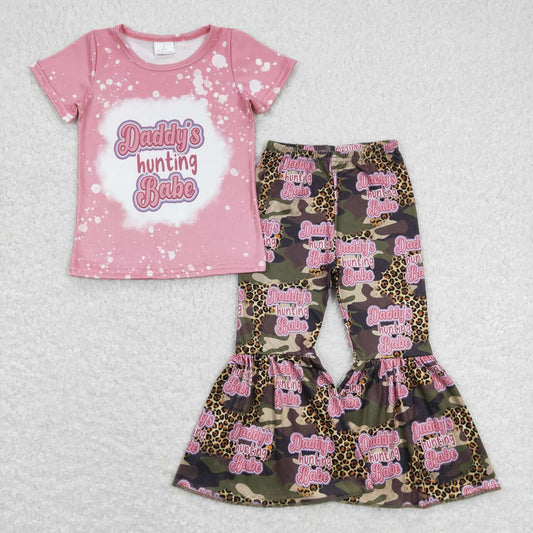 Daddy hunting Pink Bell Pants Girls Set