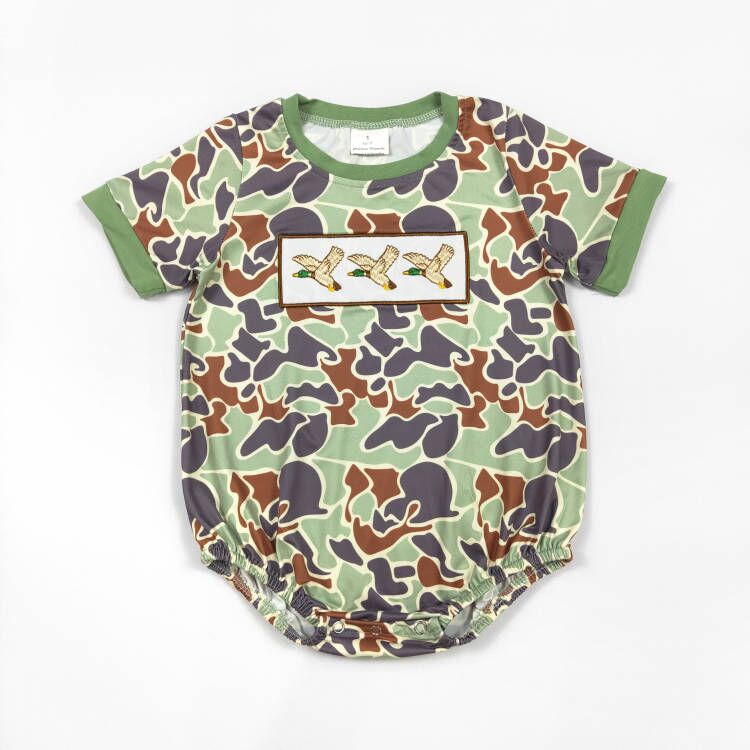SR2011 duck embroidery baby Romper (us warehouse)