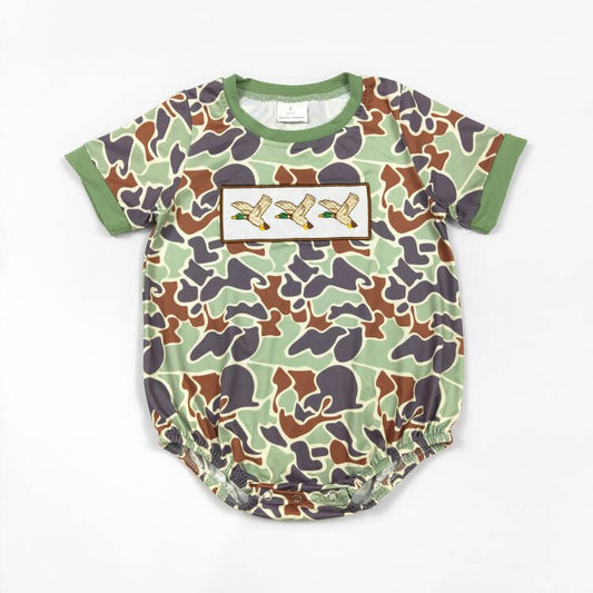 SR2011 duck embroidery baby Romper (us warehouse)