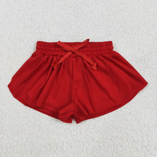 red solid Kids yoga Short