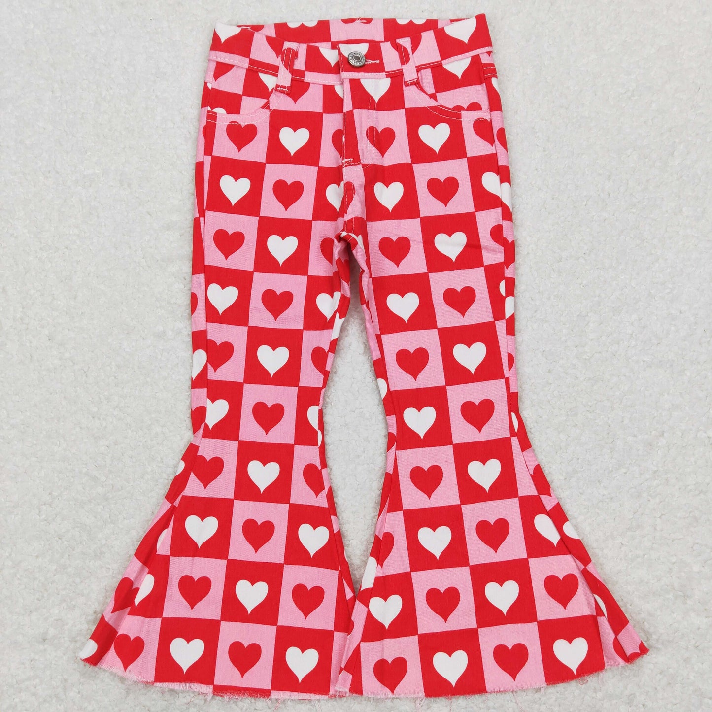 Valentine’s Day Red Heart jeans Flare Pants