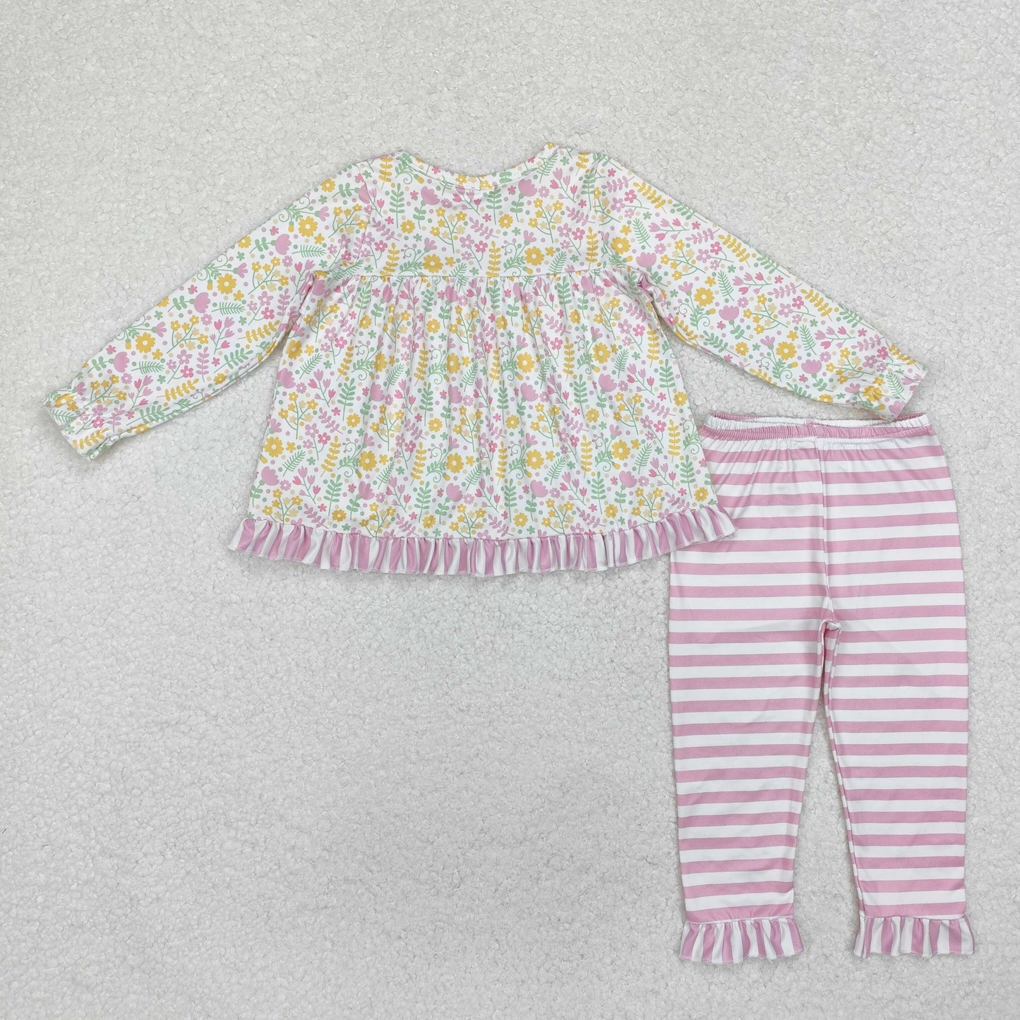 Pink flowers Long Sleeve Girls Set