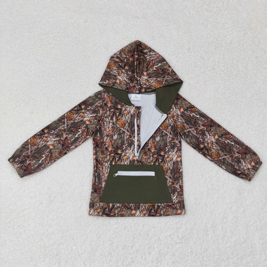 Camo print With Zipper Coat
