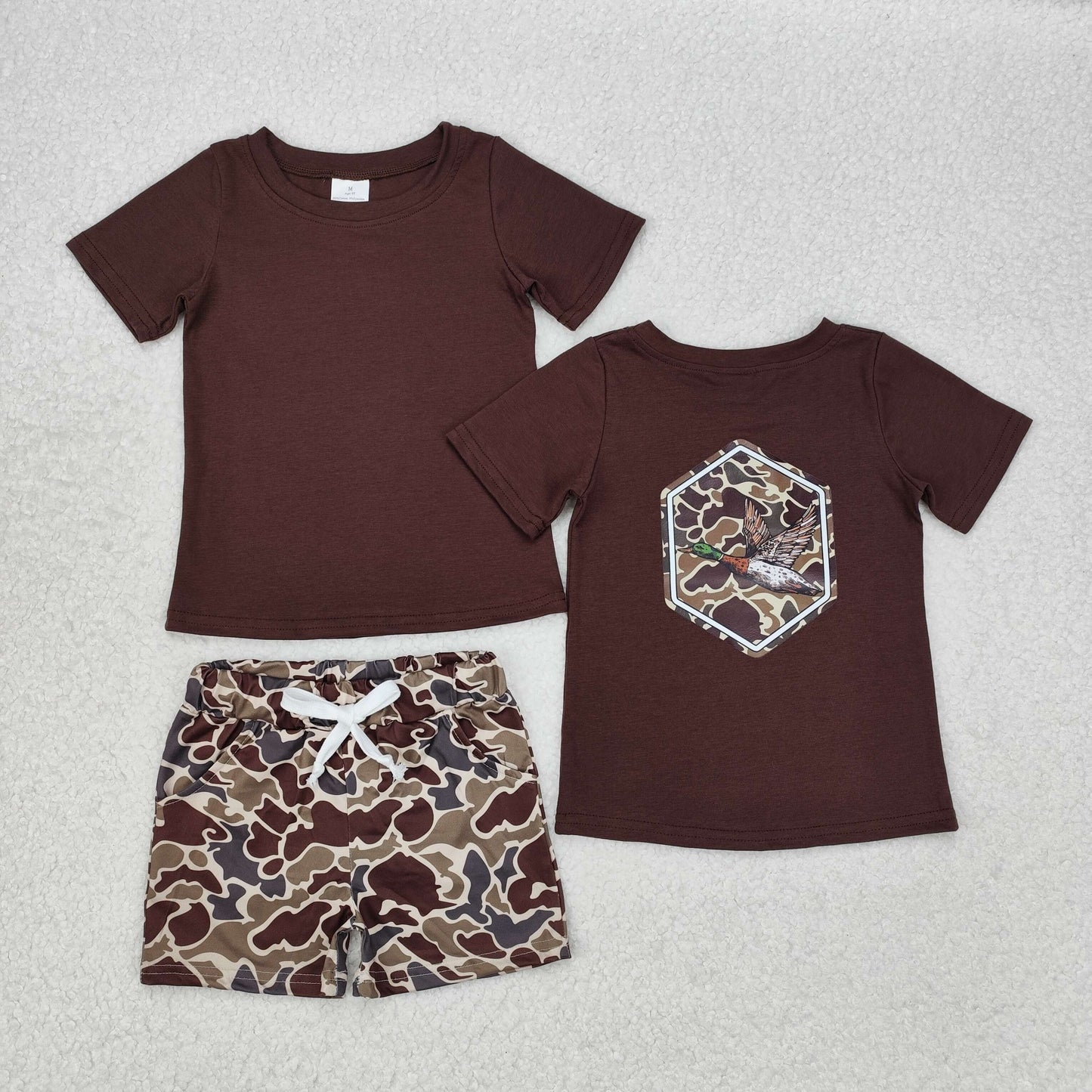 Camo duck print Short Sleeve Boy Suit