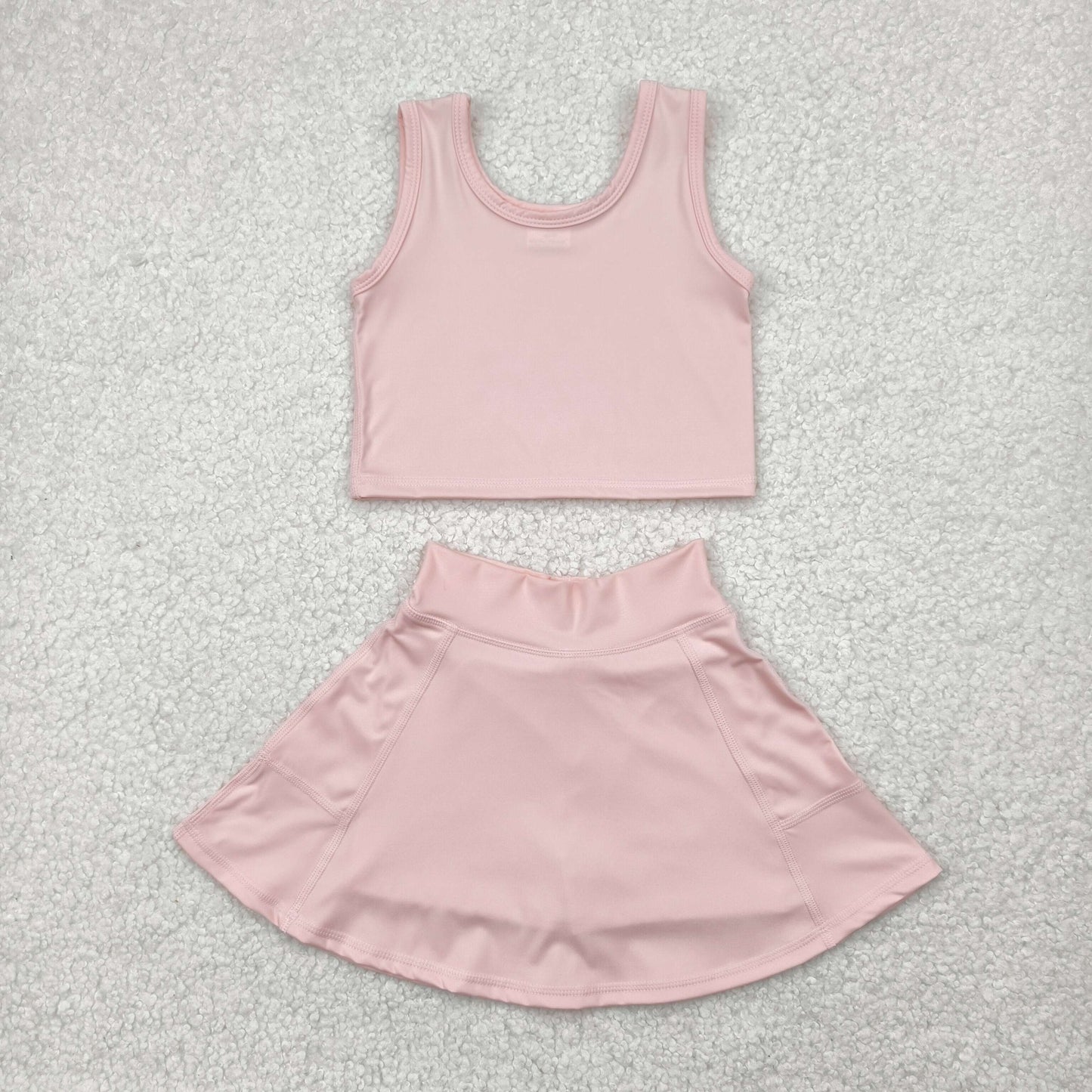 pink yoga sleeveless girl set