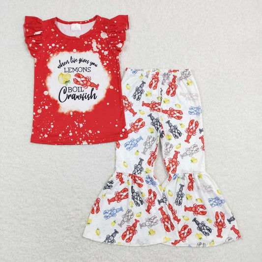 Red lobster Bell Pants Girls Set