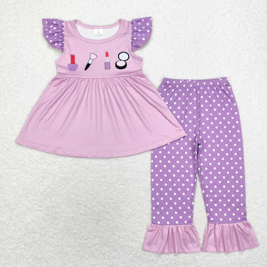 Purple dots leggings Pants Girls Set