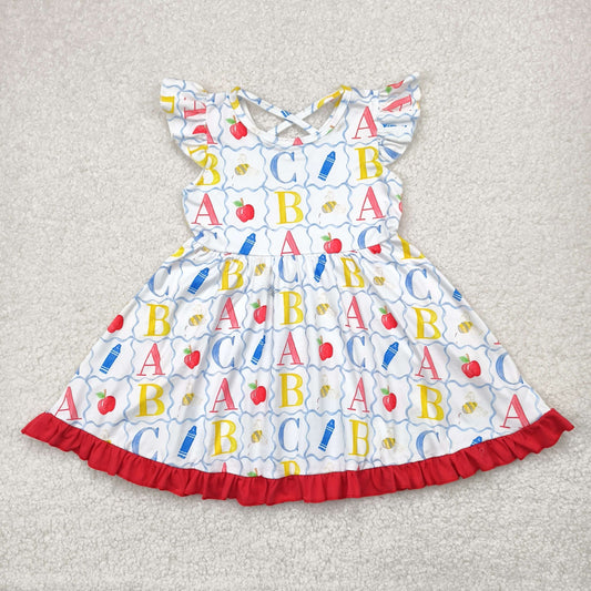 pencil apple print Short Girls Dress