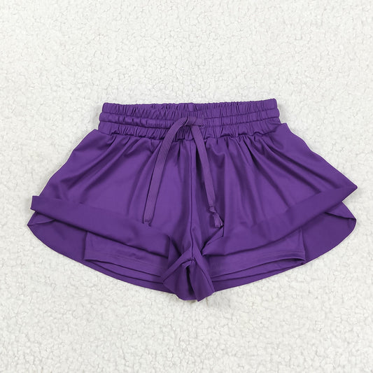 Purple solid Kids yoga Short