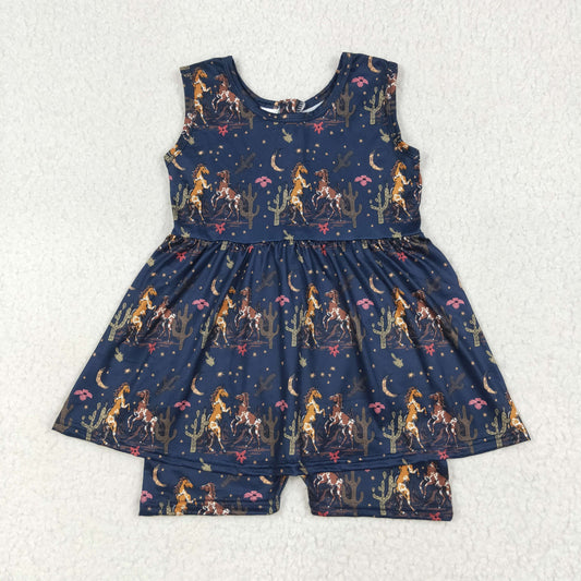 horse cactus navy print Baby Romper SR3071