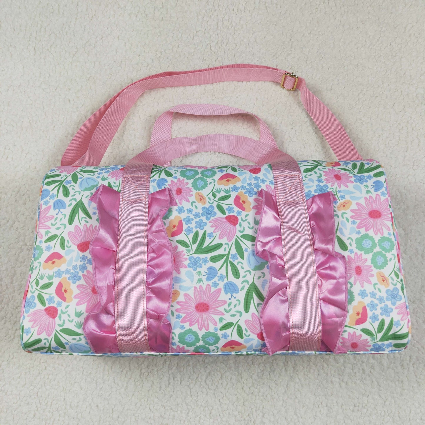 Flowers Leaves pink Lace Gym bag