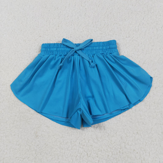 Blue solid Kids yoga Short SS0549
