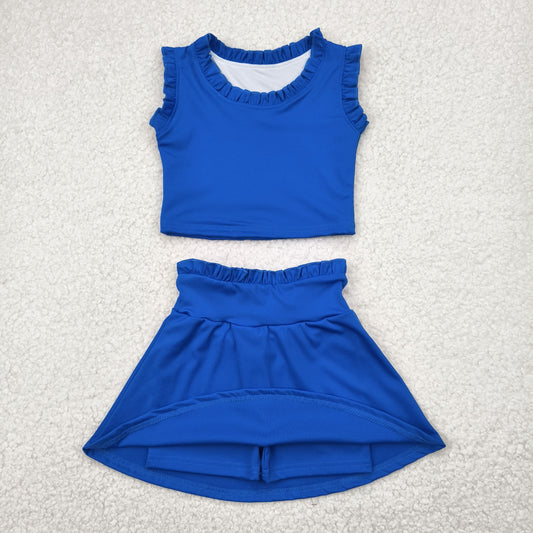 Blue yoga sleeveless girl set