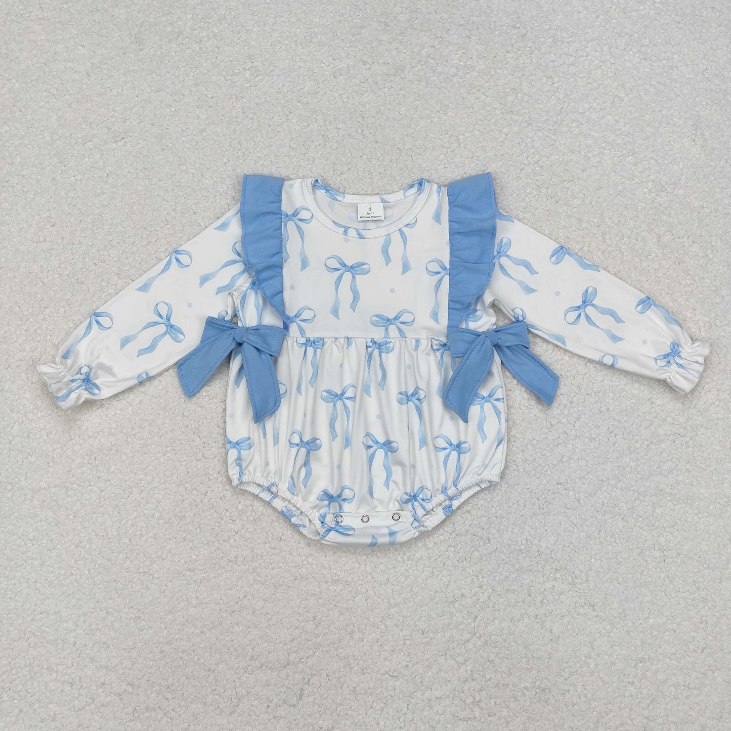 Blue bow print Baby Romper