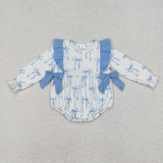 Blue bow print Baby Romper