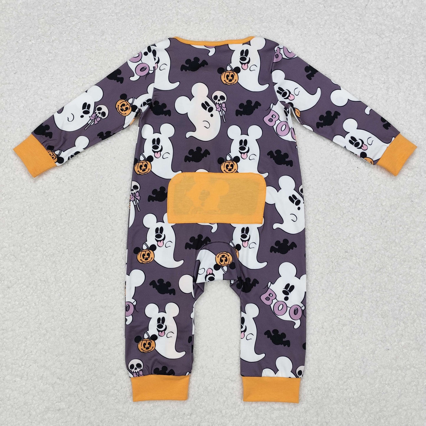 Halloween cute Ghost Print Baby Romper With zipper