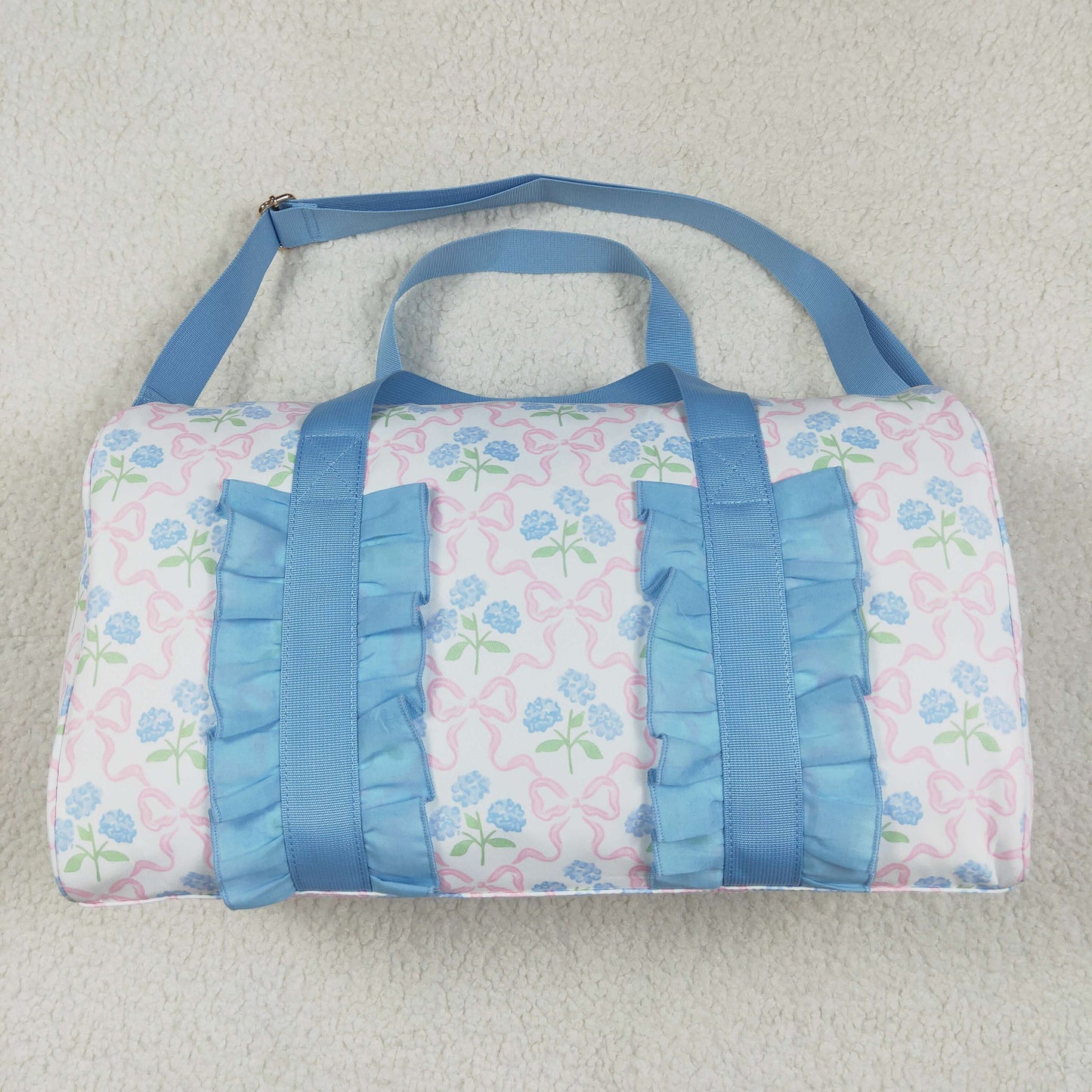 pink bows blue Flowers blue Lace Gym bag