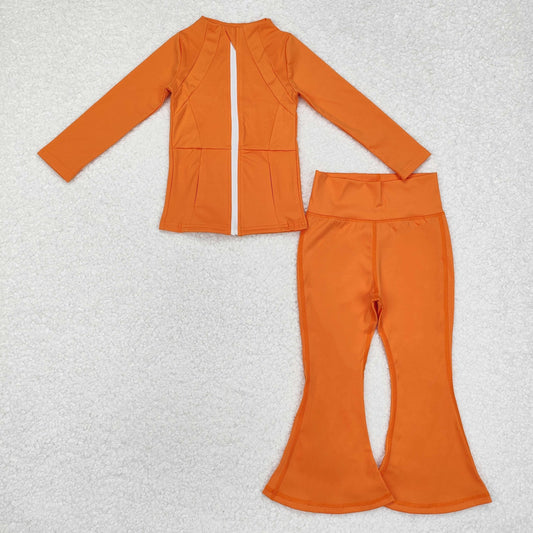 orange yoga sports Girls Set