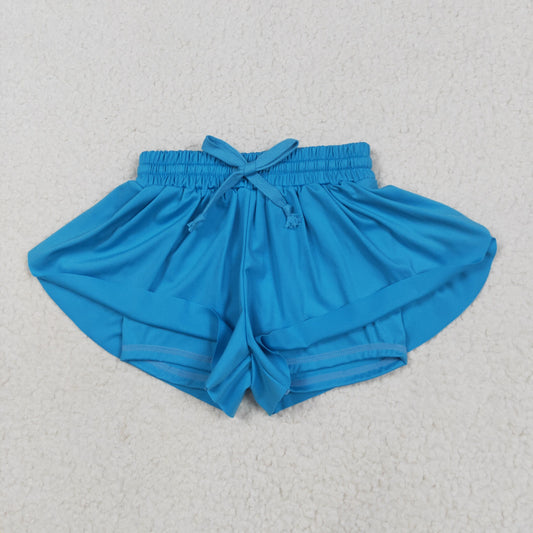 Blue solid Kids yoga Short SS0549