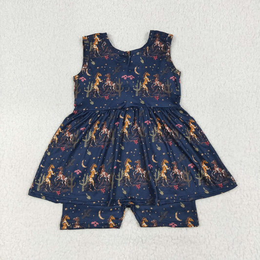 horse cactus navy print Baby Romper SR3071