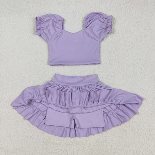Purple yoga sleeveless girl set