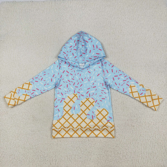 Blue ice scream sprinkle print hoodies BT1270