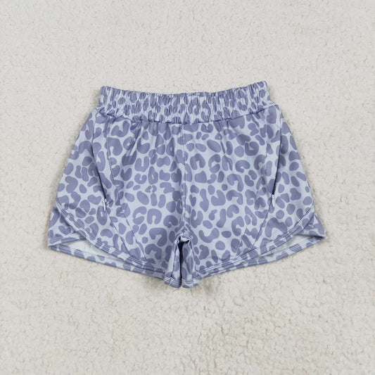 Grey leopard Kids yoga Short