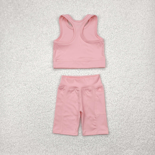 Light pink yoga sleeveless girl set