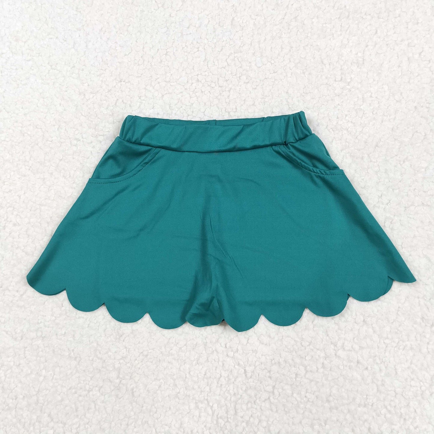 Dark Green print short skirt